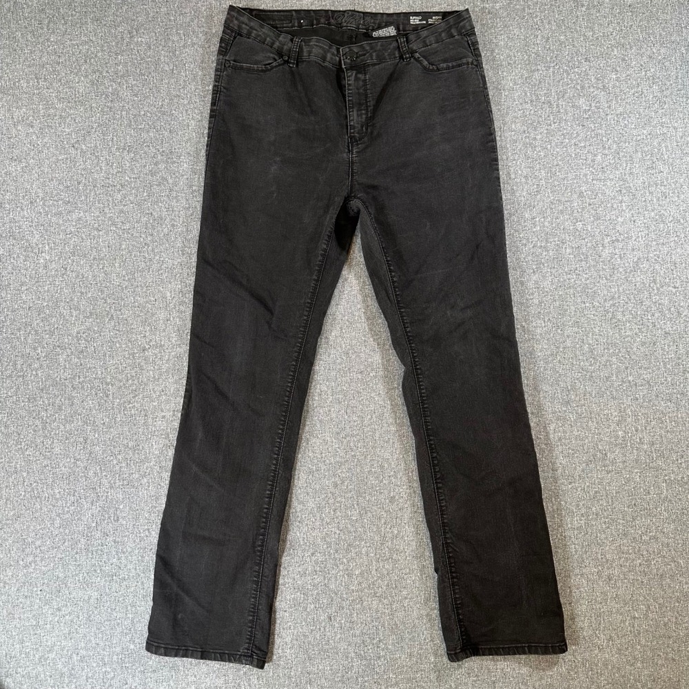 Buffalo David Bitton Misha Womens Straight Leg Jeans Black Mid Rise 34x30 Denim